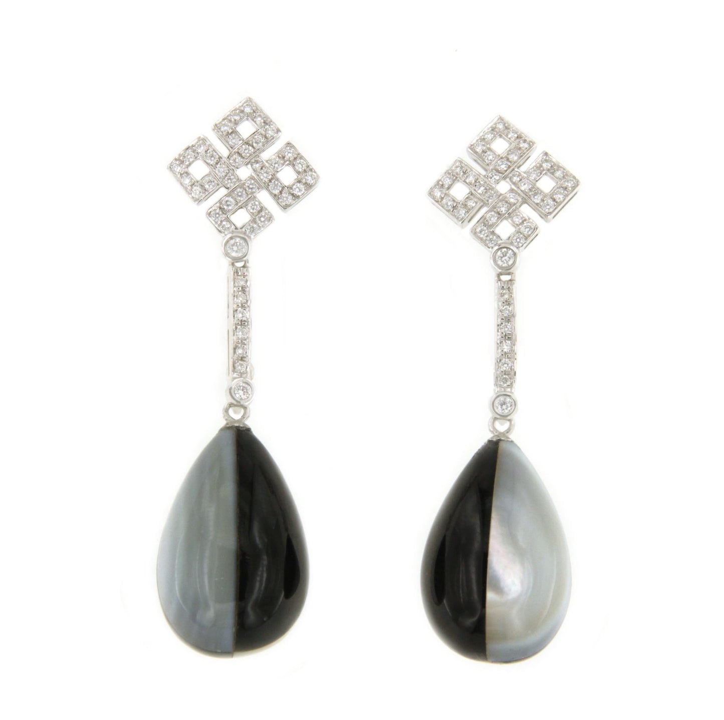 NOVICE detachable earrings in 18k white gold and diamonds