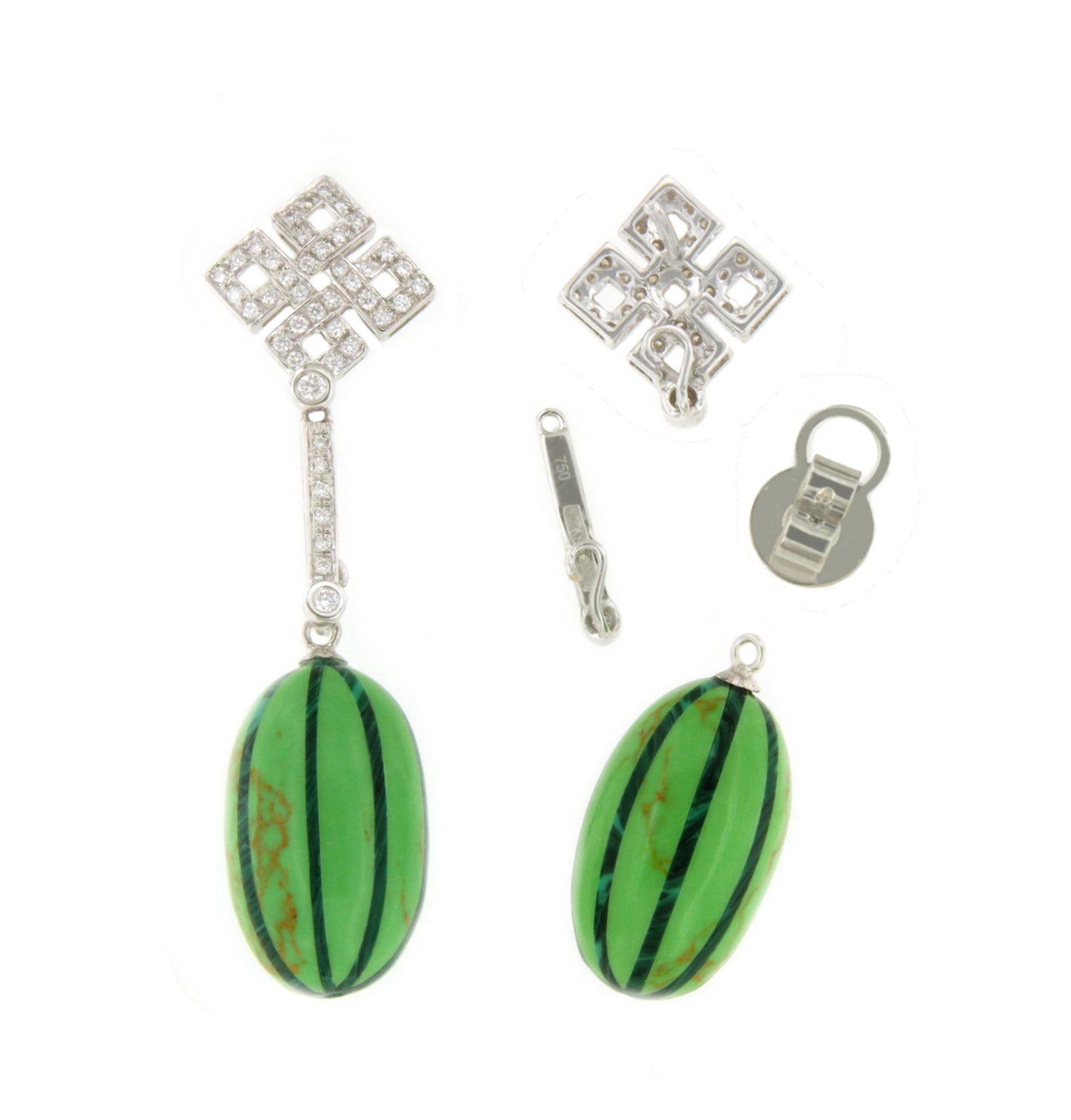 NOVICE detachable earrings in 18k white gold and diamonds