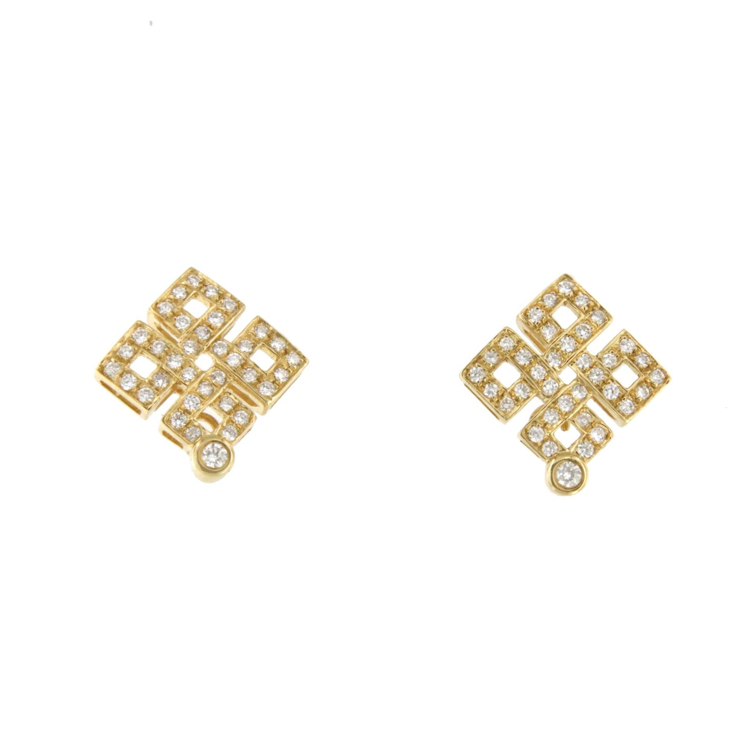 MAGNO detachable earrings in 18k yellow gold and diamonds