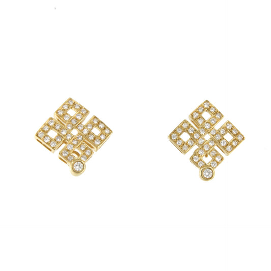 MAGNO detachable earrings in 18k yellow gold and diamonds