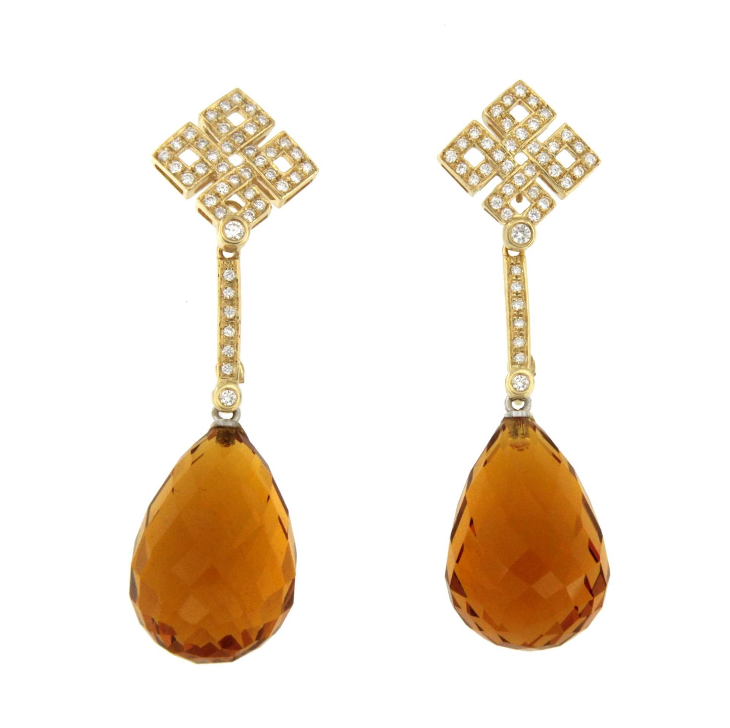 Pendientes desmontables MAGNO en oro amarillo de 18 ktes y brillantes