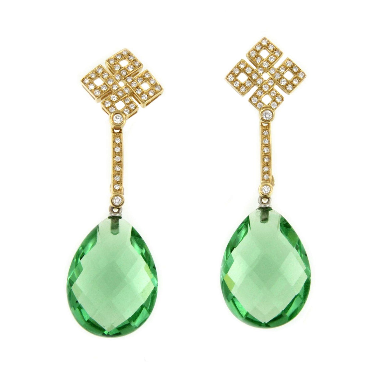 MAGNO detachable earrings in 18k yellow gold and diamonds