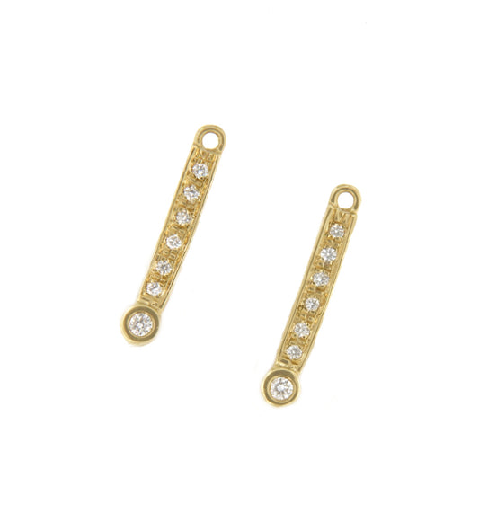 LAGGAR earring extender in 18kt yellow gold with diamonds