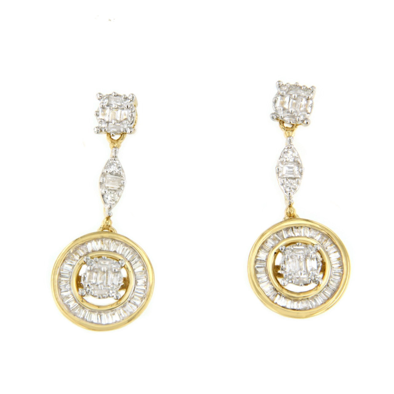 Long COLOSSAL earrings with diamonds in white or yellow gold
