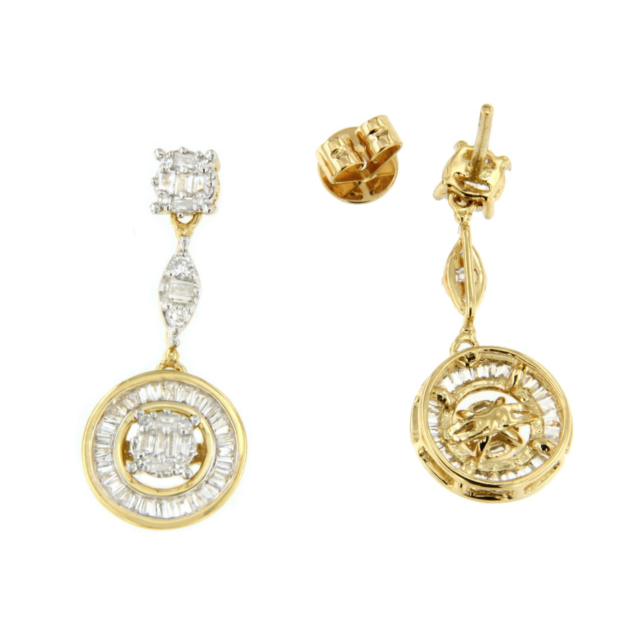 Long COLOSSAL earrings with diamonds in white or yellow gold
