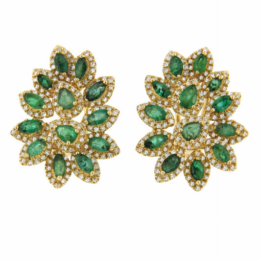 EMERITO pendant with emeralds and diamonds set in 18k yellow gold