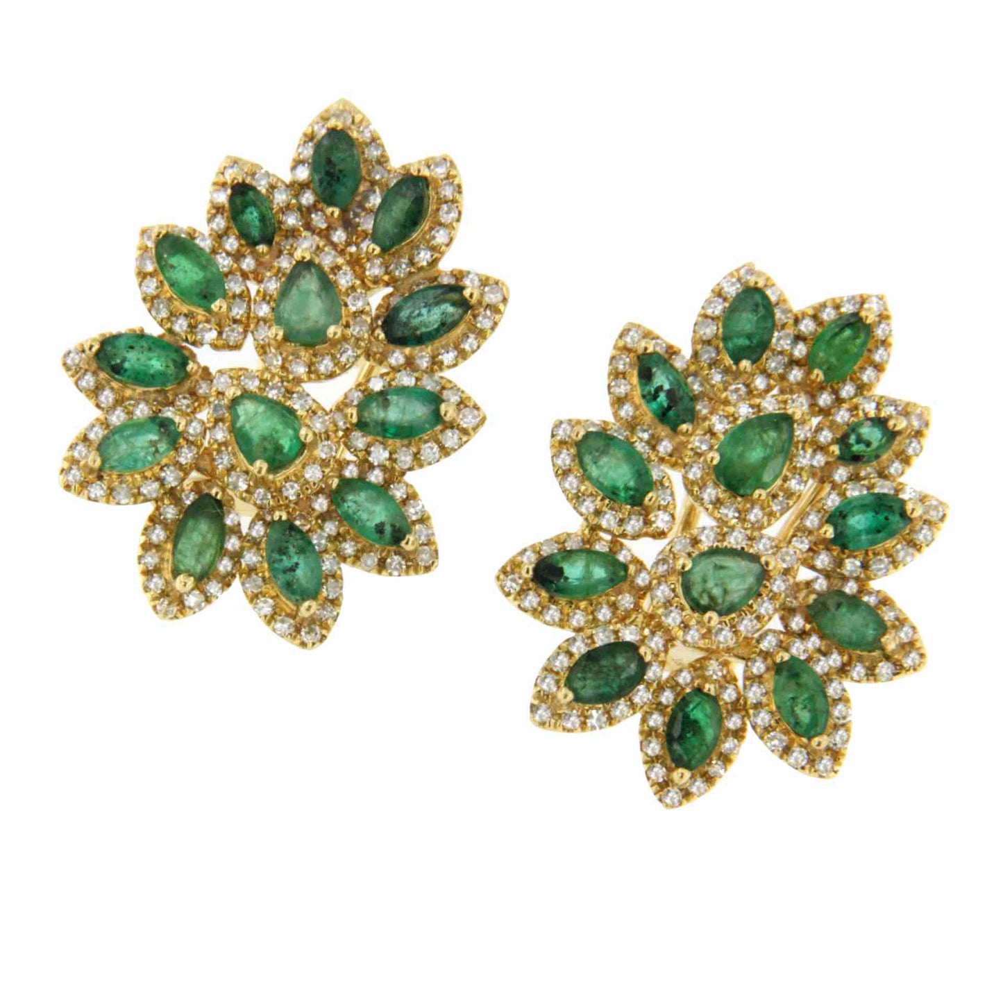 EMERITO pendant with emeralds and diamonds set in 18k yellow gold