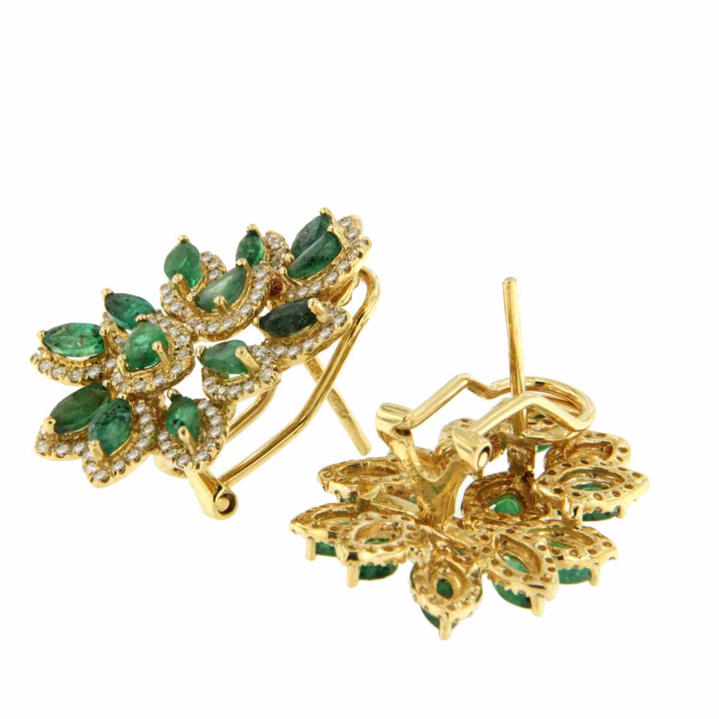 EMERITO pendant with emeralds and diamonds set in 18k yellow gold