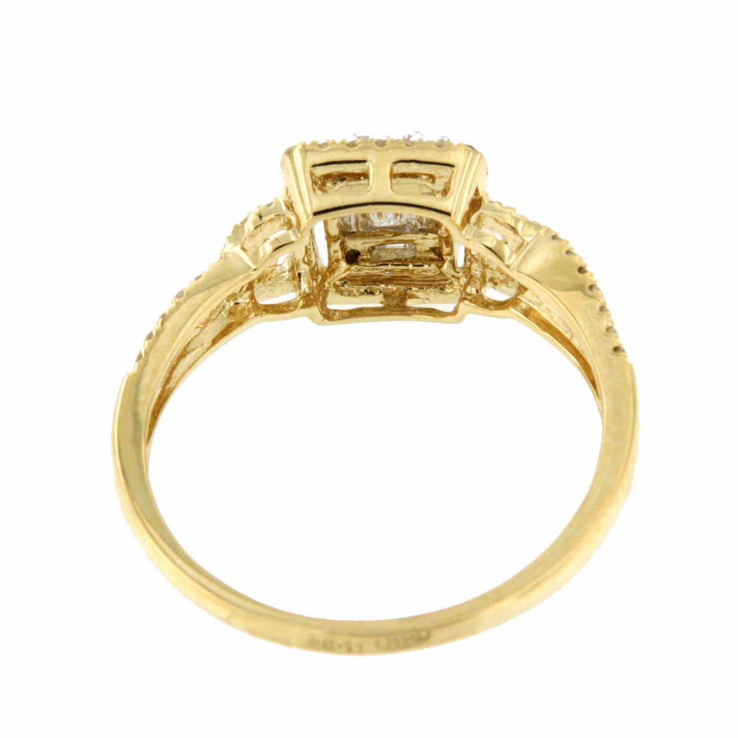 Unique ring with diamonds in 18-karat yellow gold