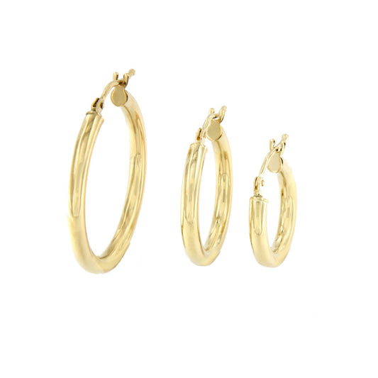 EREMITA earring, plain hoop in 18k yellow gold
