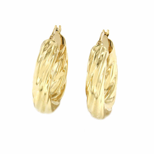 VIVO pendant, hoop or ring with gadroons in 18k yellow gold