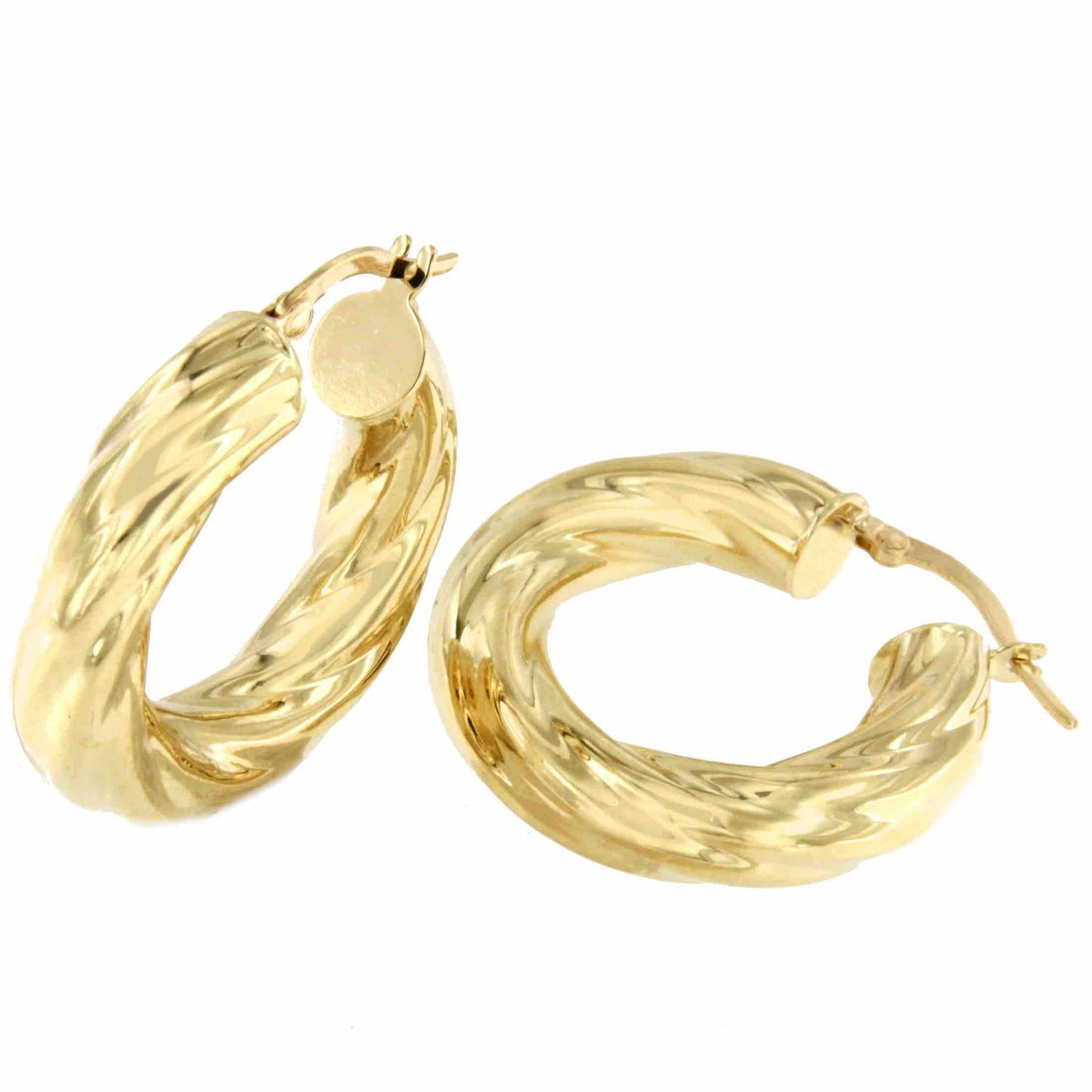 Pendiente VIVO argolla o aros con gallones en oro amarillo de 18 ktes