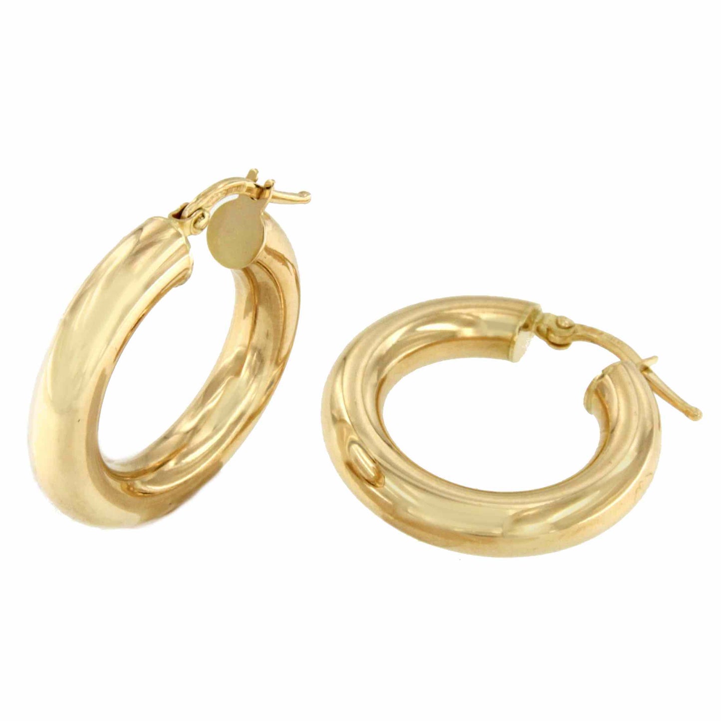 Pendiente BULERIA aros o argolla en oro amarillo liso de 18 ktes.