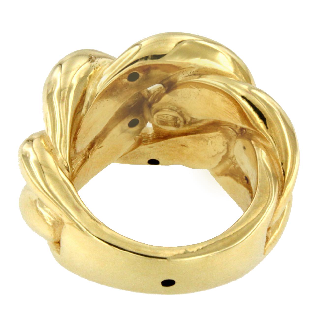 Anillo CAPOTE en oro amarillo de 18 kilates tipo barbado