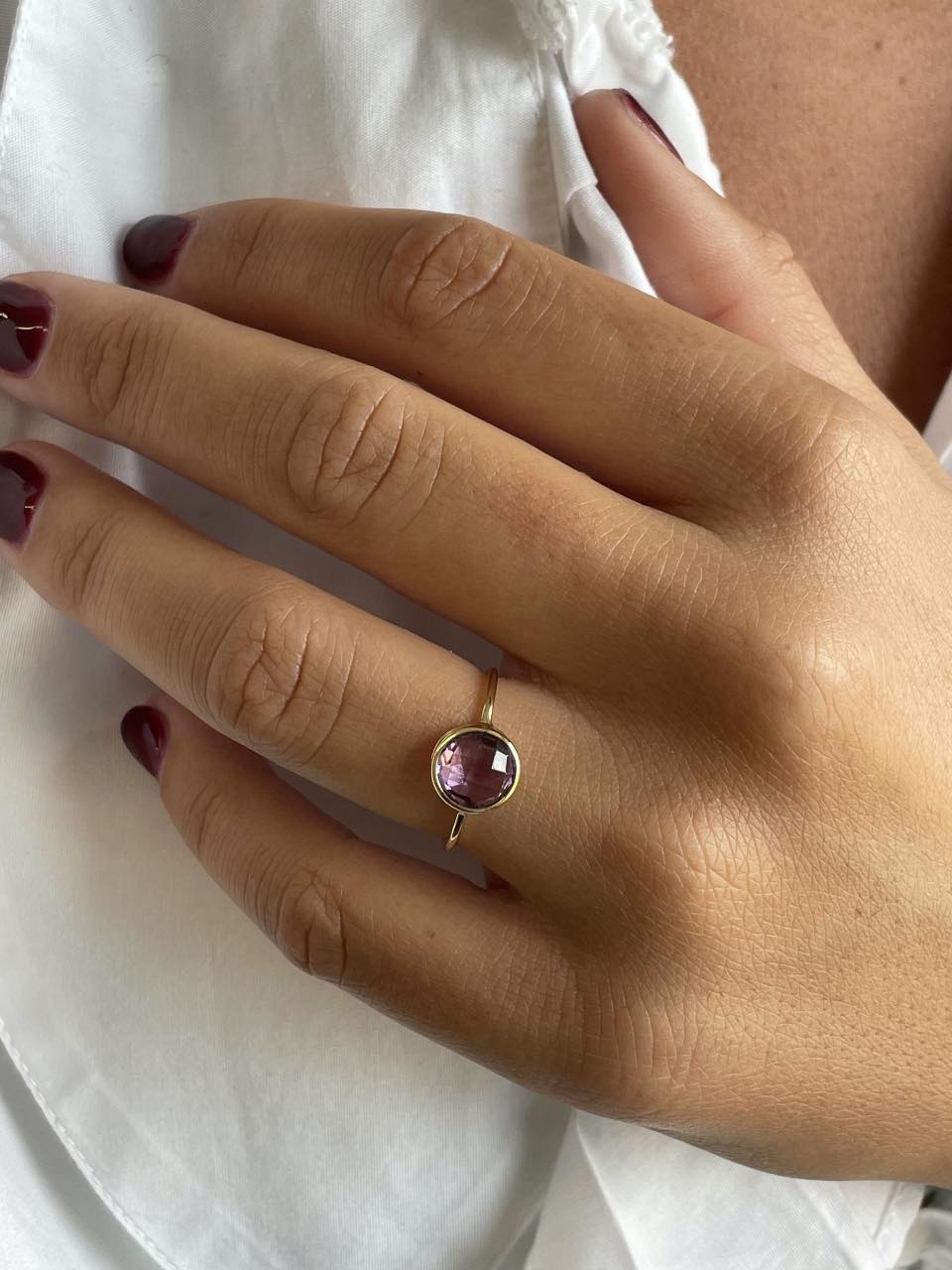 CENTURIO amethyst ring in 18-karat yellow gold