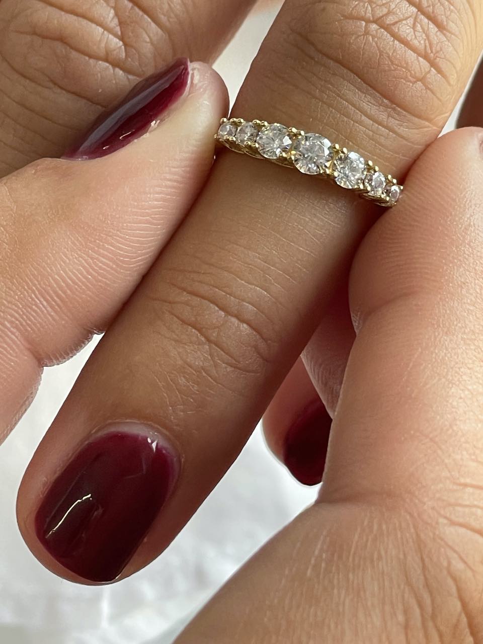 CURA ring, zirconia wedding band in 18-karat yellow gold