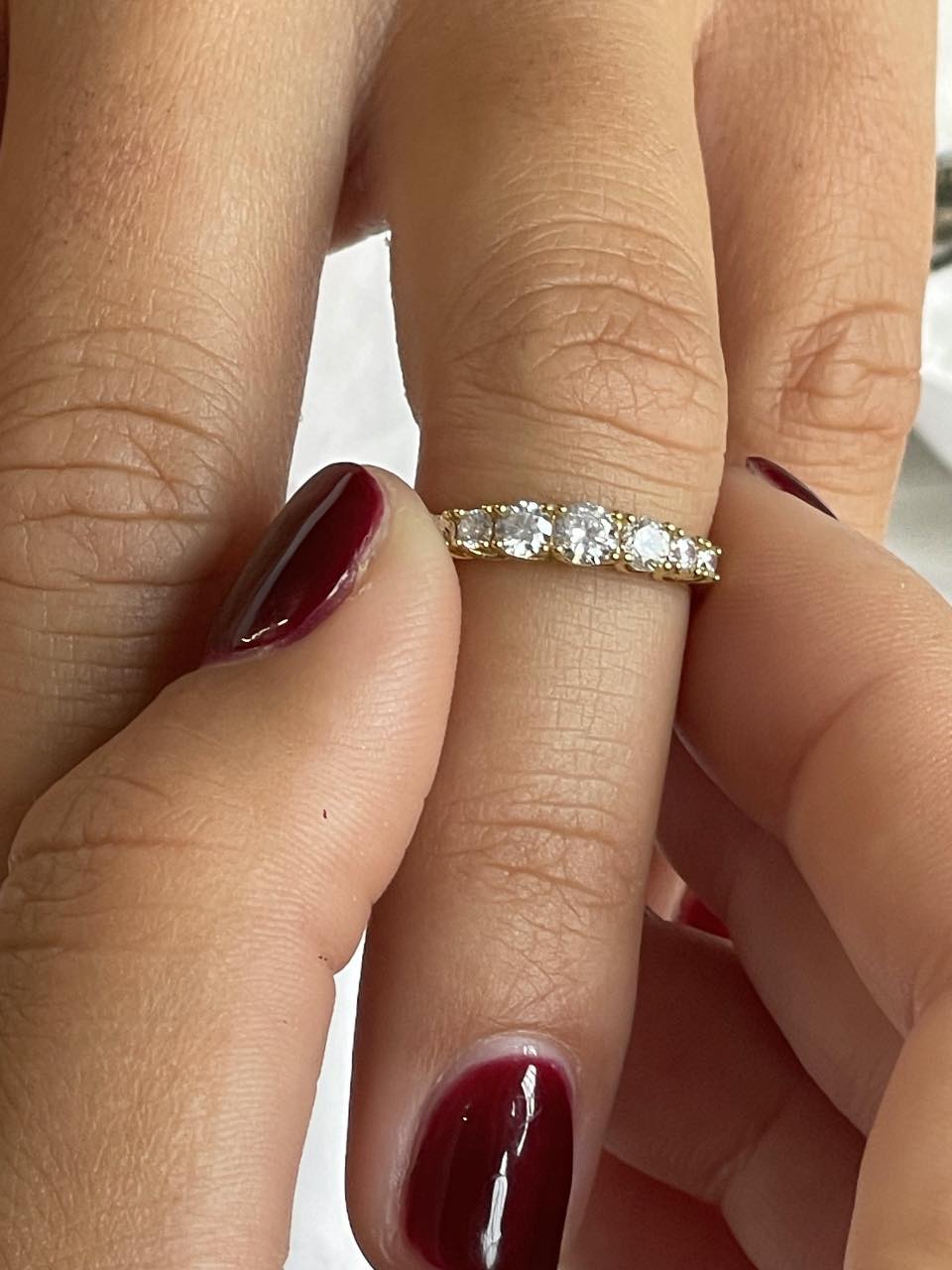 CURA ring, zirconia wedding band in 18-karat yellow gold