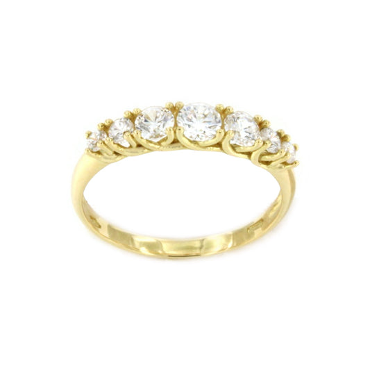 CURA ring, zirconia wedding band in 18-karat yellow gold