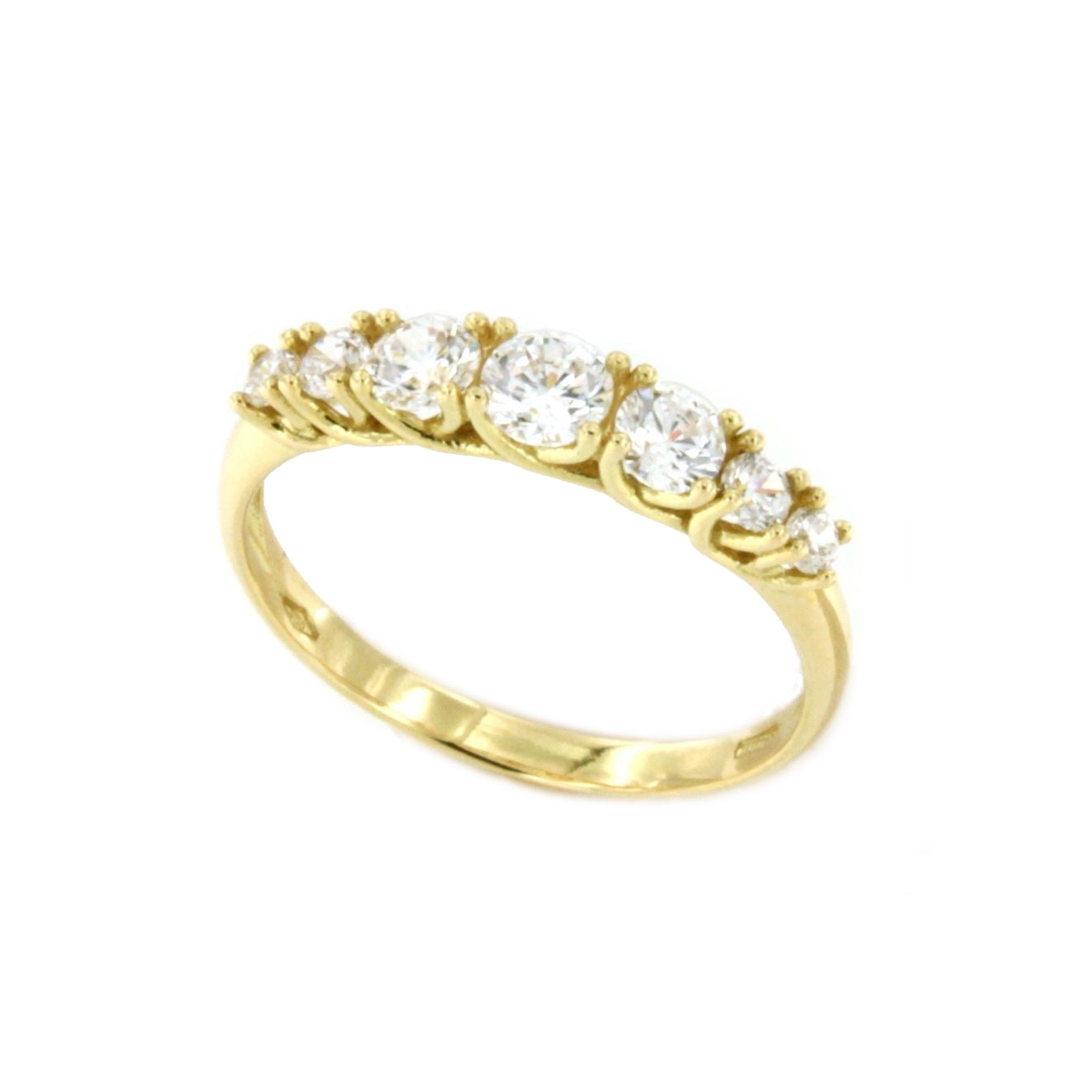 CURA ring, zirconia wedding band in 18-karat yellow gold
