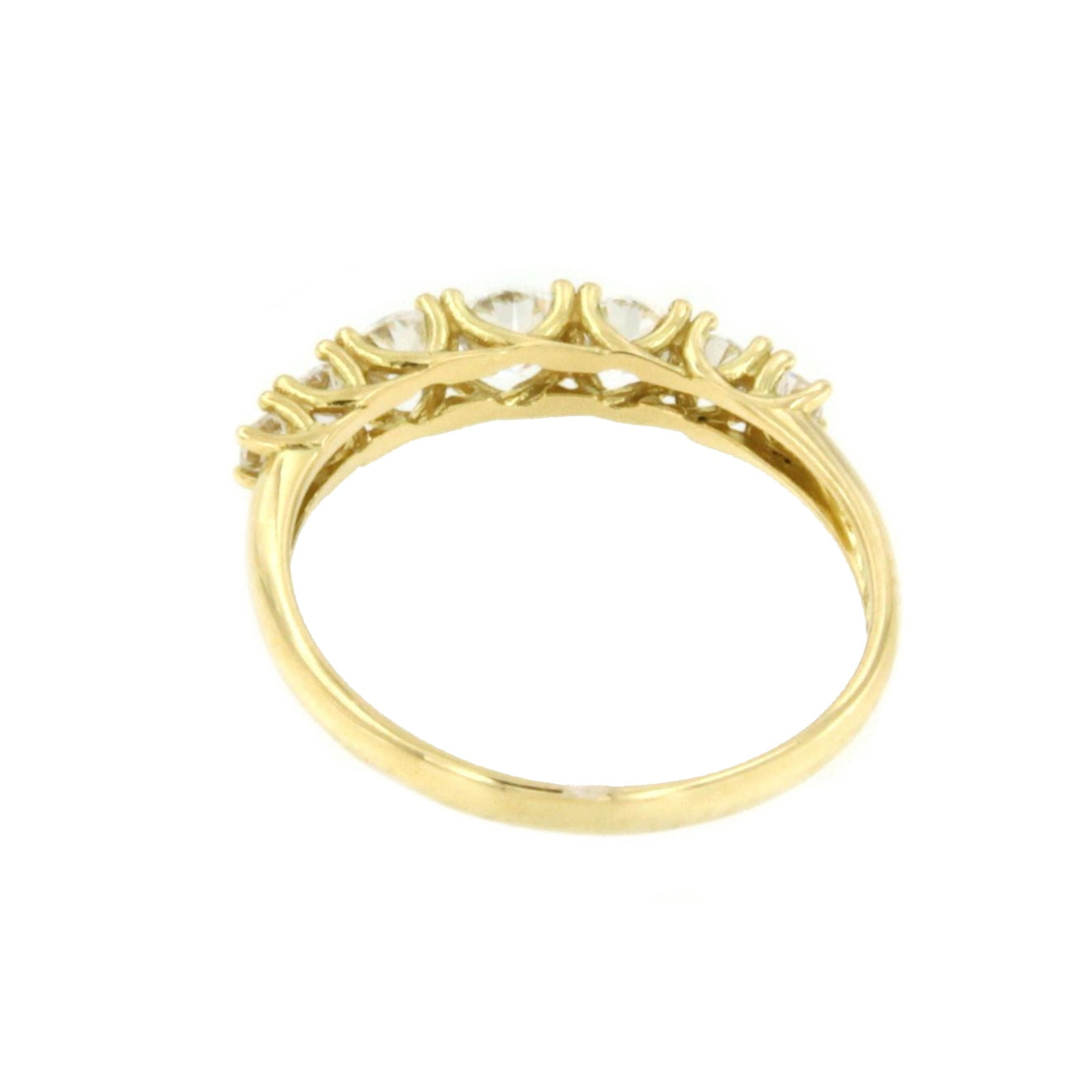 CURA ring, zirconia wedding band in 18-karat yellow gold