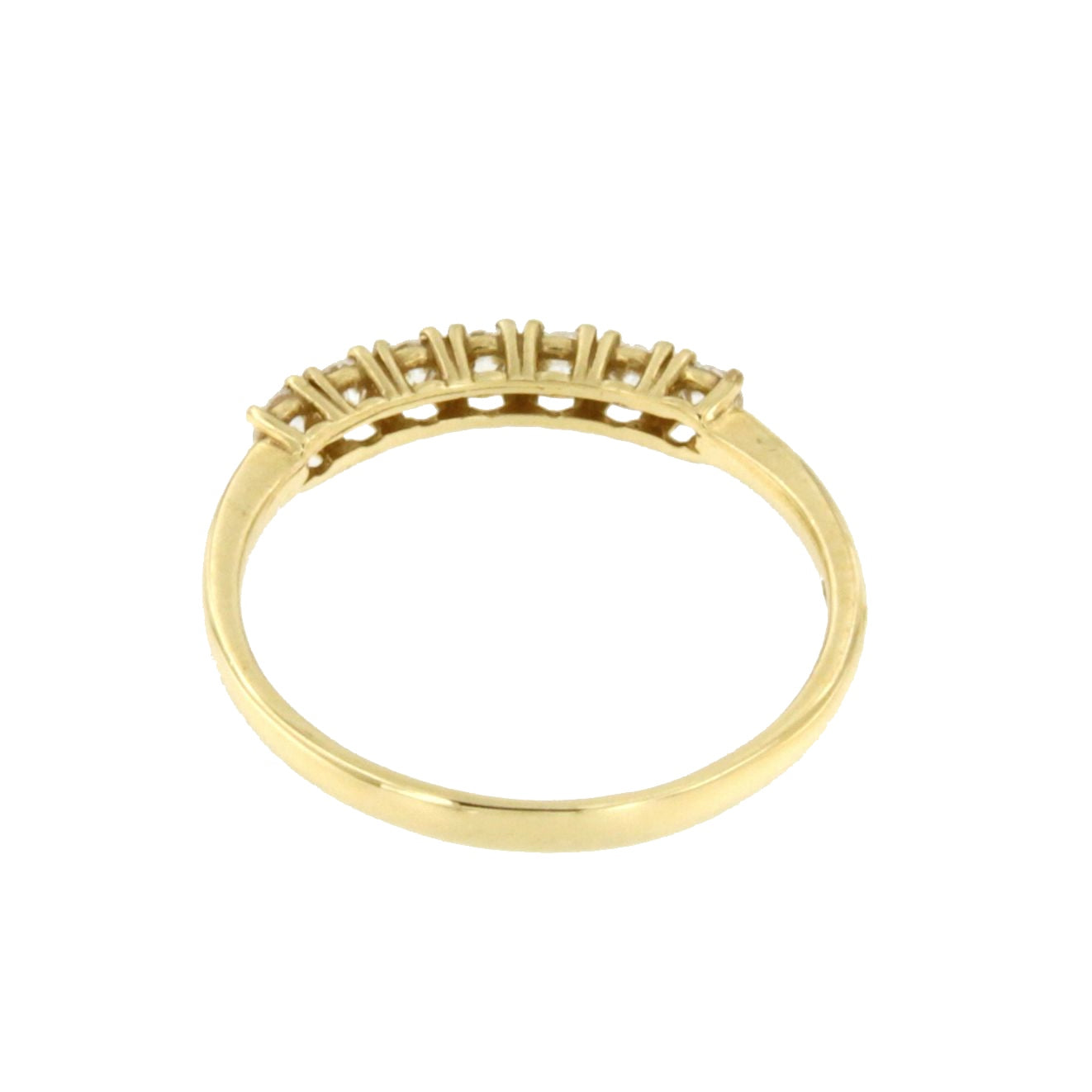 Harlequin ring, zirconia wedding band in 18k yellow gold