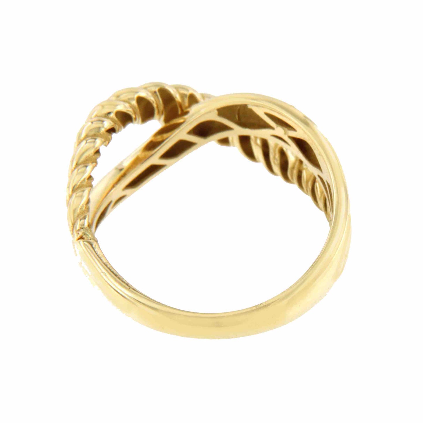 JABATO crossed wedding band ring in 18k yellow gold