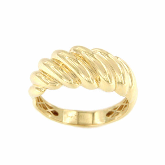 BEGONIA ring with thick gadroons in 18k yellow gold