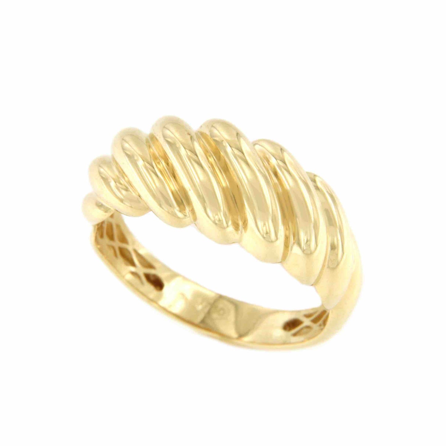 Anillo BEGONIA con gallones gruesos en oro amarillo de 18 ktes