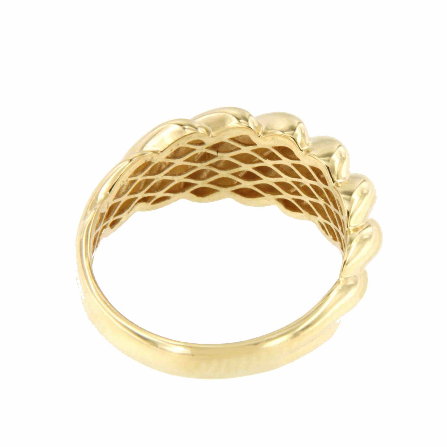 Anillo BEGONIA con gallones gruesos en oro amarillo de 18 ktes