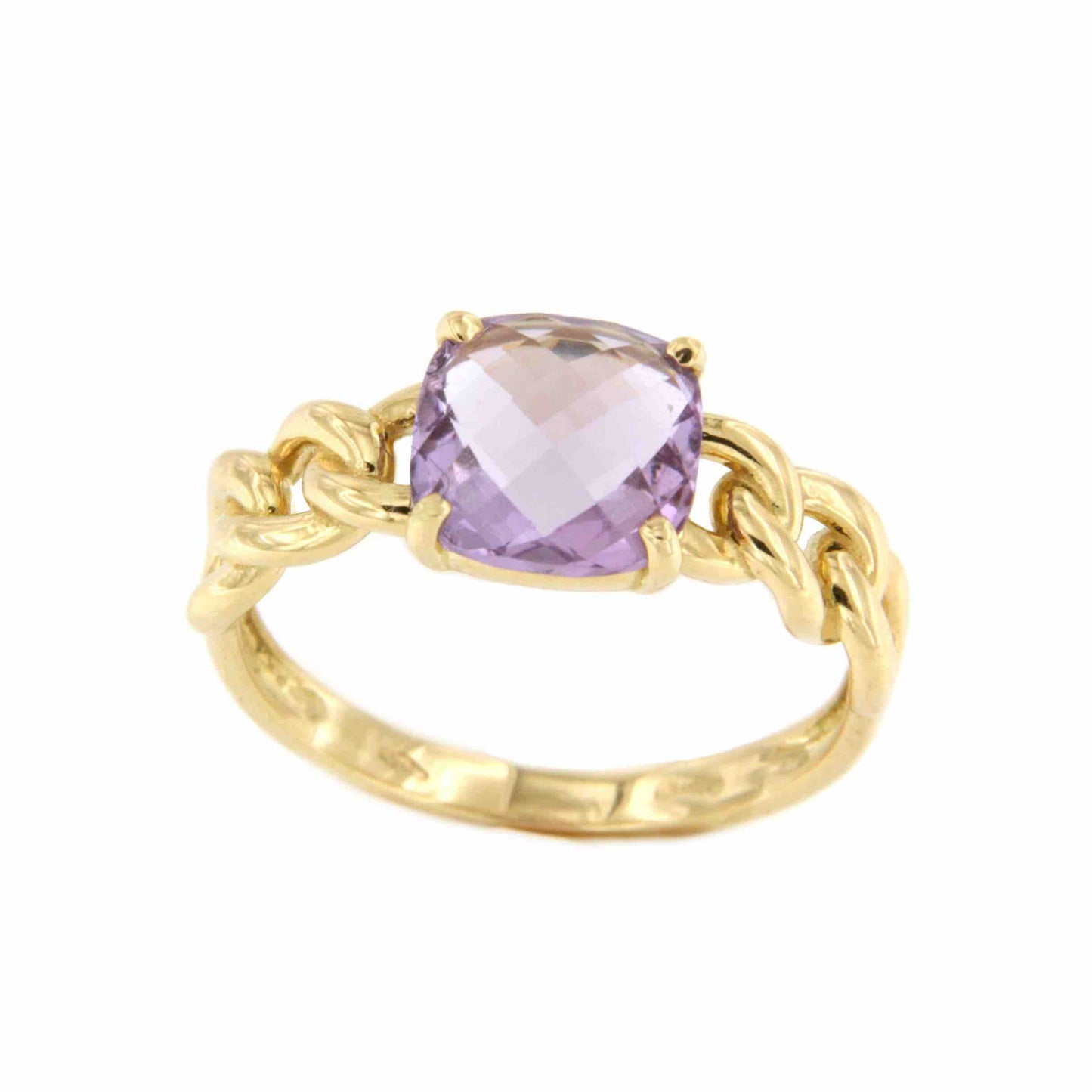 Heather ring with amethyst or blue topaz in 18-karat yellow gold