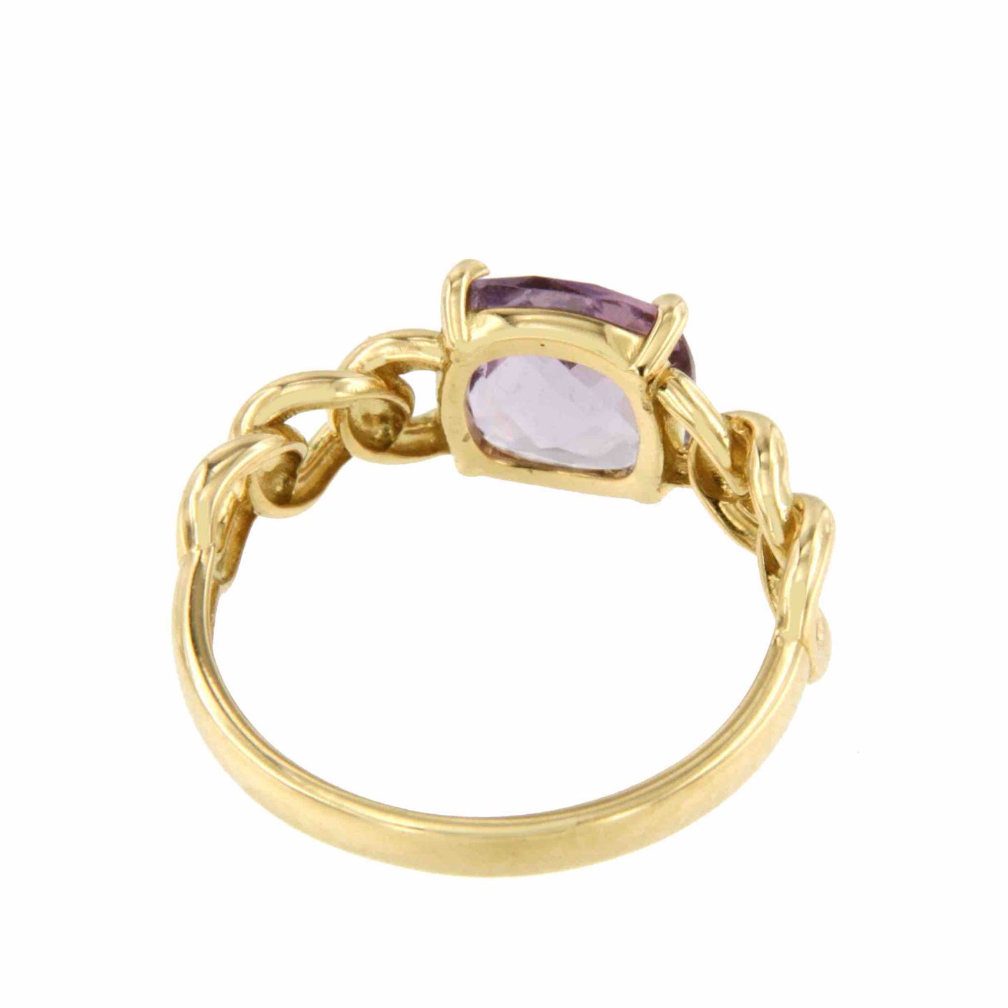 Heather ring with amethyst or blue topaz in 18-karat yellow gold