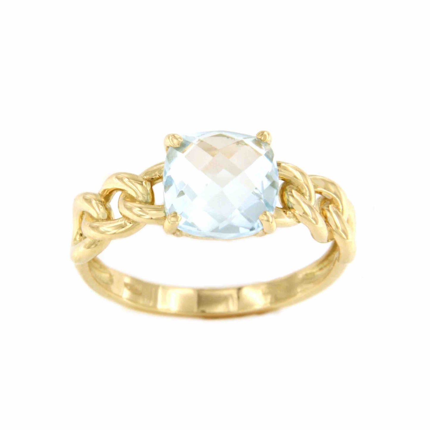 Heather ring with amethyst or blue topaz in 18-karat yellow gold