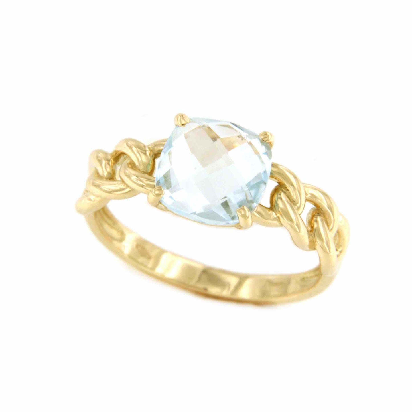 Heather ring with amethyst or blue topaz in 18-karat yellow gold