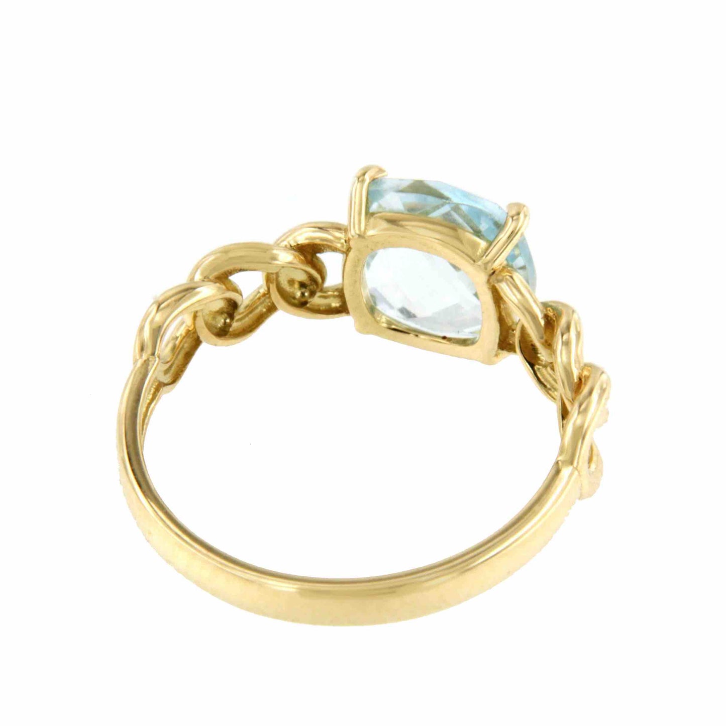 Anillo BREZO amatista o topacio azul en oro amarillo de 18 kilates