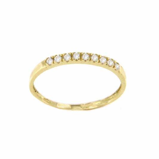Anillo ESPIRIA alianza con circonitas en oro amarillo de 18 kilates