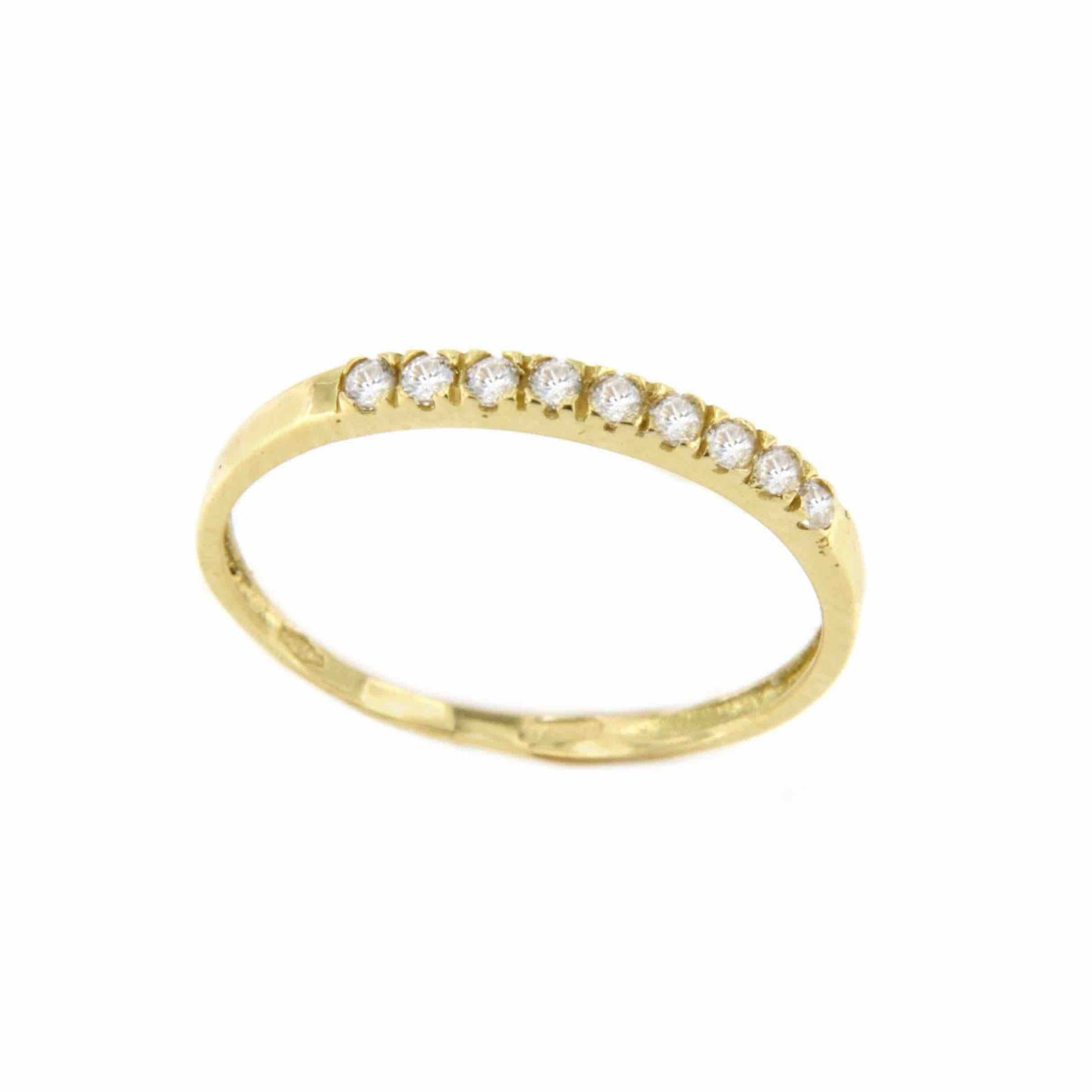 Anillo ESPIRIA alianza con circonitas en oro amarillo de 18 kilates