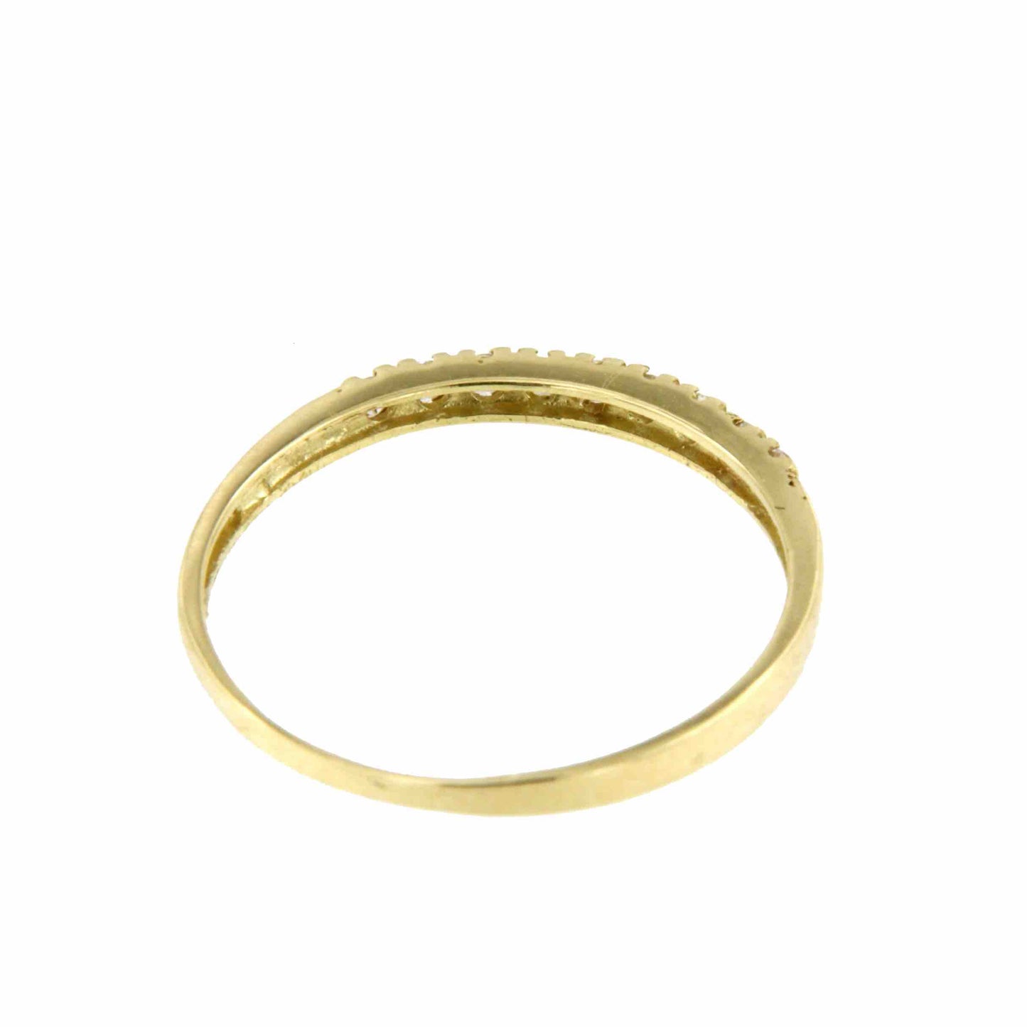 Anillo ESPIRIA alianza con circonitas en oro amarillo de 18 kilates