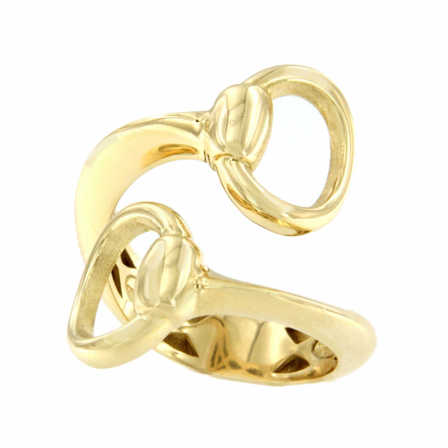 Sunflower ring, you and me, fillet bite in 18-karat yellow gold