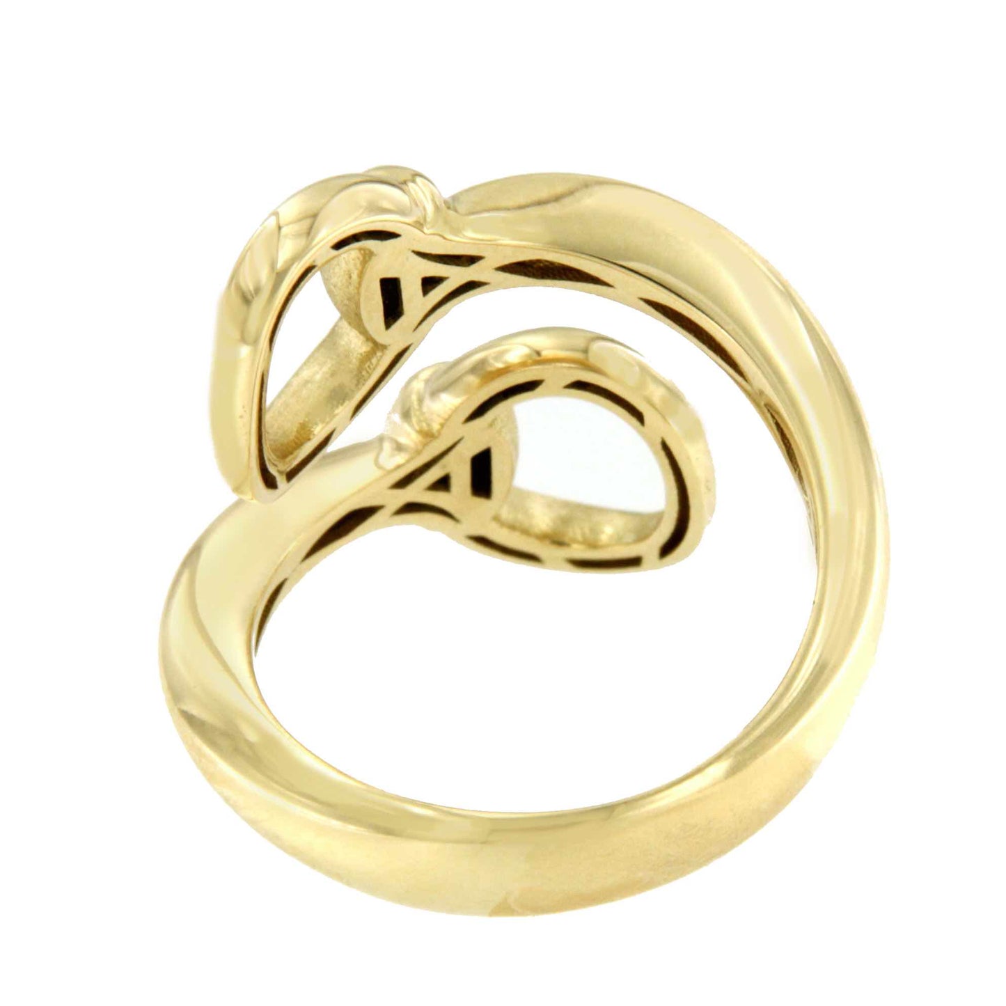 Sunflower ring, you and me, fillet bite in 18-karat yellow gold