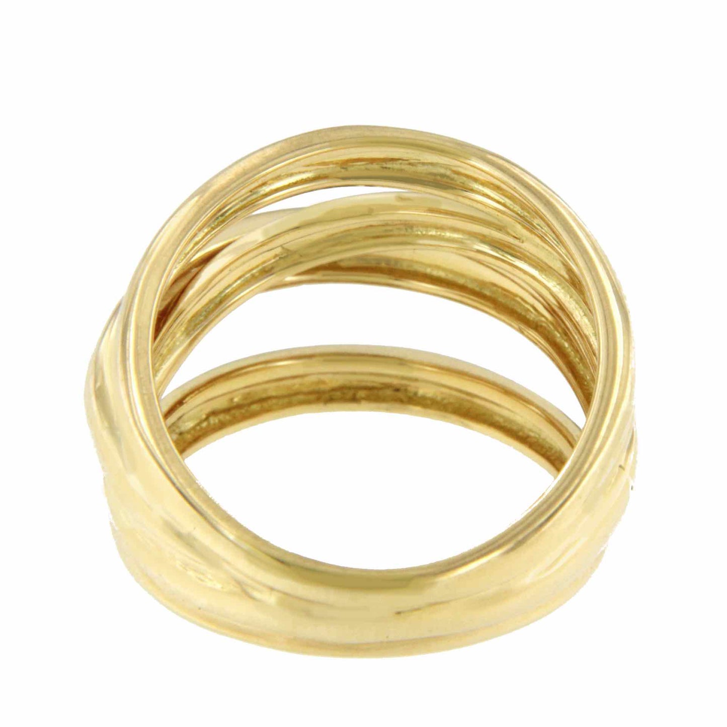 Narcissus ring with crossed bands in 18-karat yellow gold