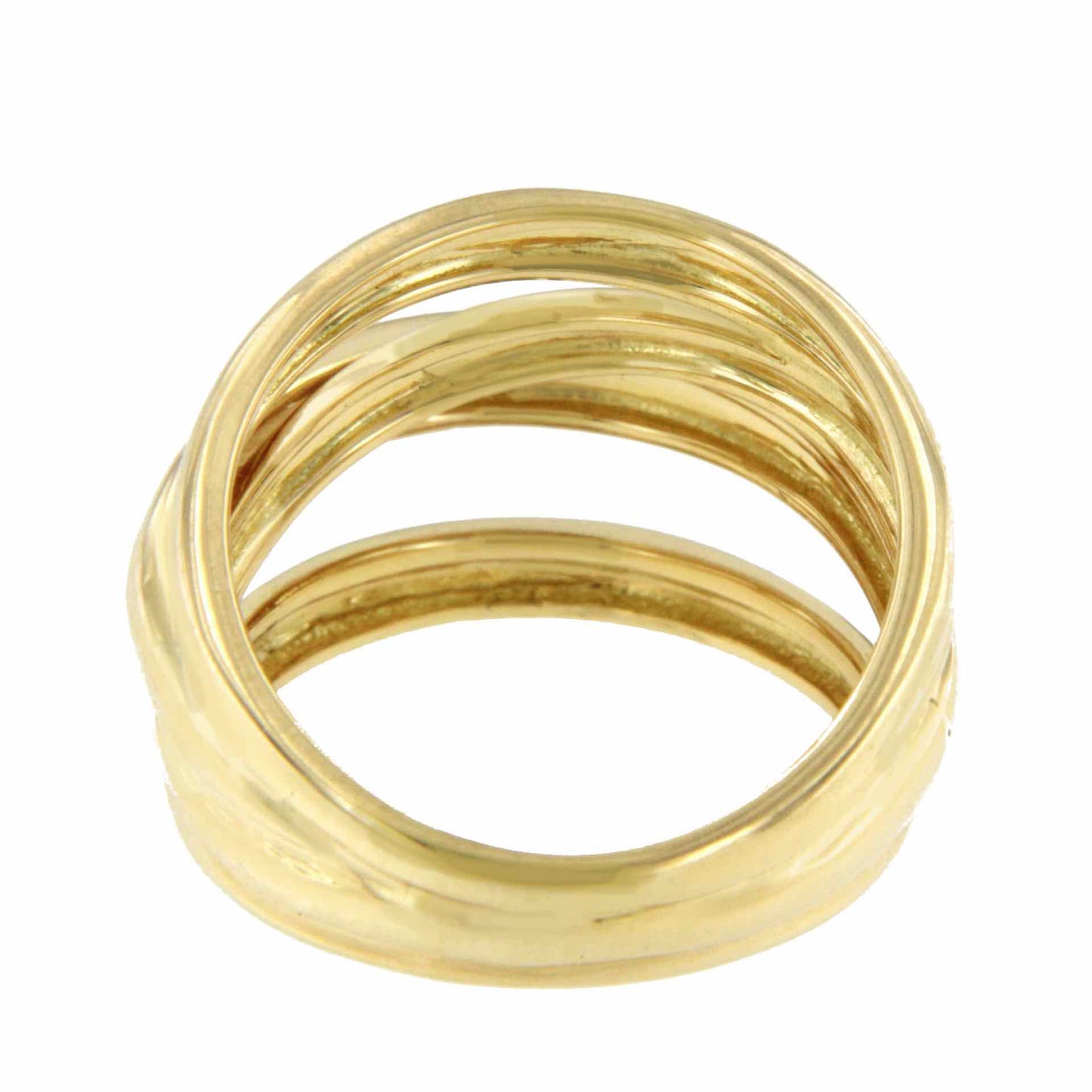 Anillo NARCISO alianzas cruzadas en oro amarillo 18 kilates