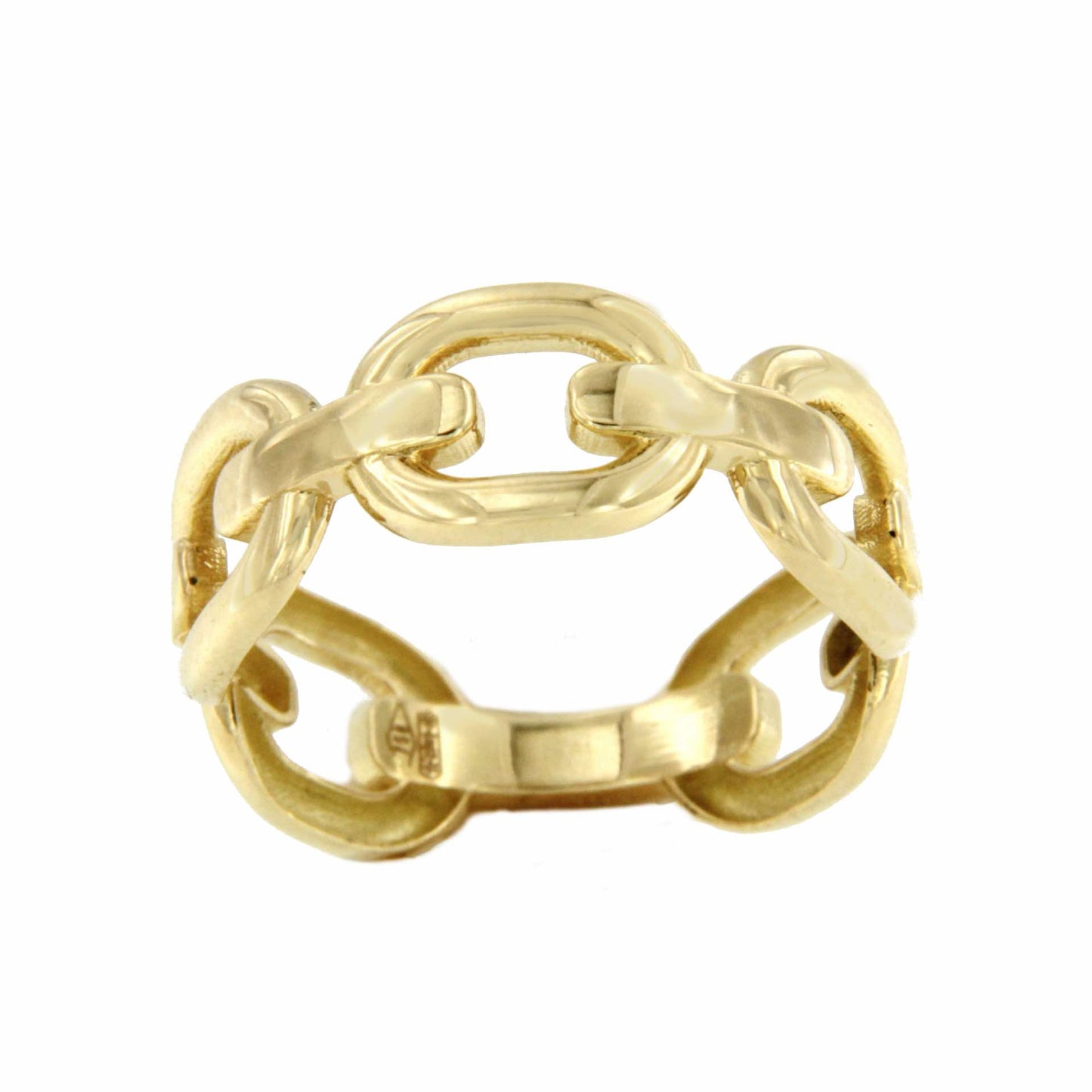 ORCHID ring with classic links in 18-karat yellow gold