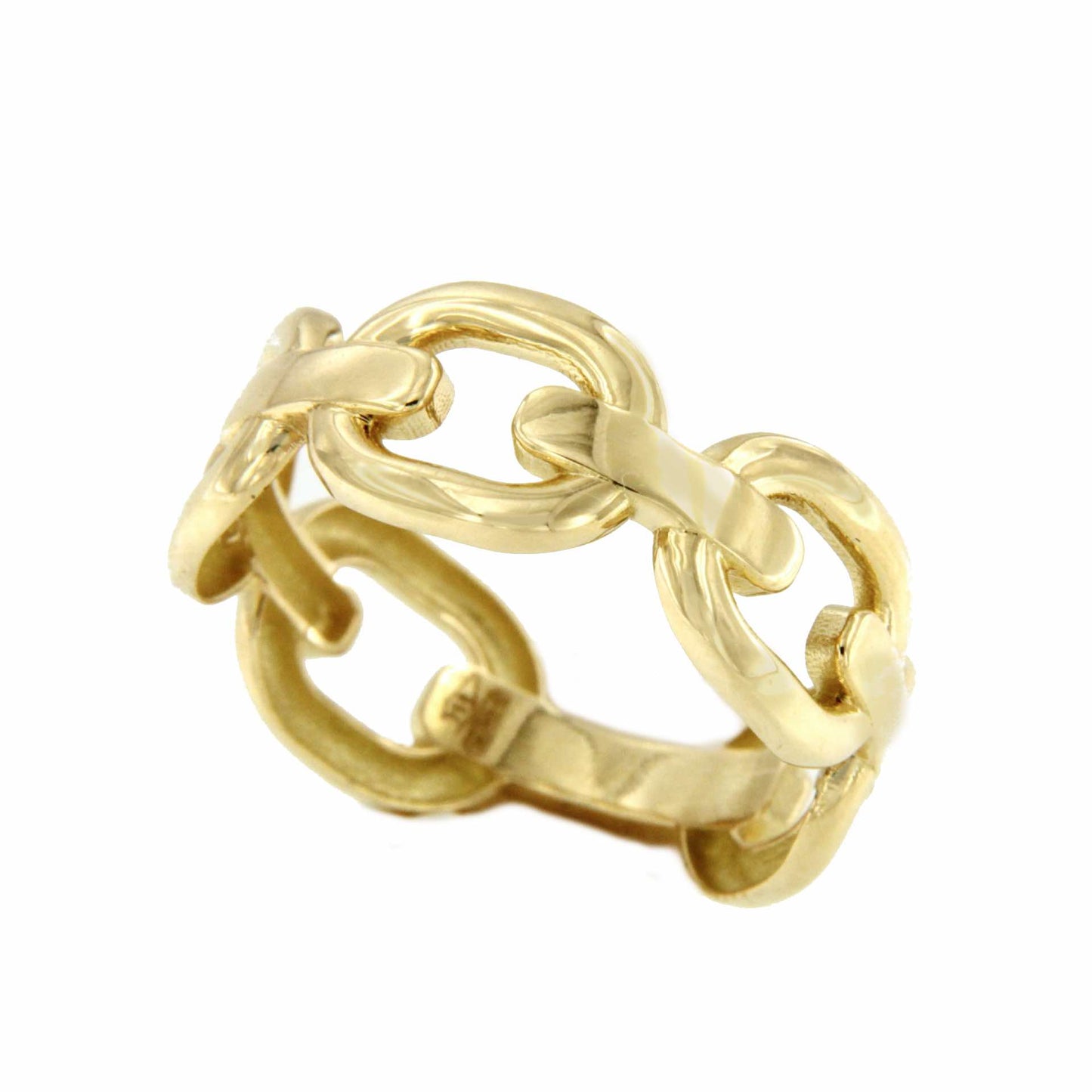 ORCHID ring with classic links in 18-karat yellow gold