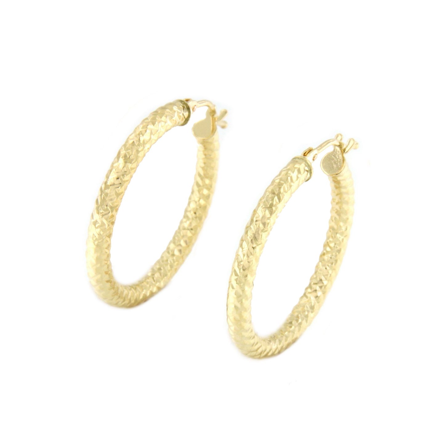 Pendiente TAURUS argollas o criollas diamantadas en oro amarillo 18 ktes