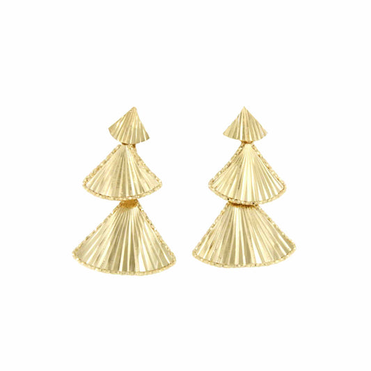 Long articulated TULIPAN earrings in 18-karat yellow gold