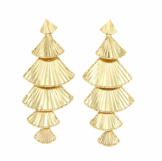 Long JAZMIN earrings in 18-karat yellow gold
