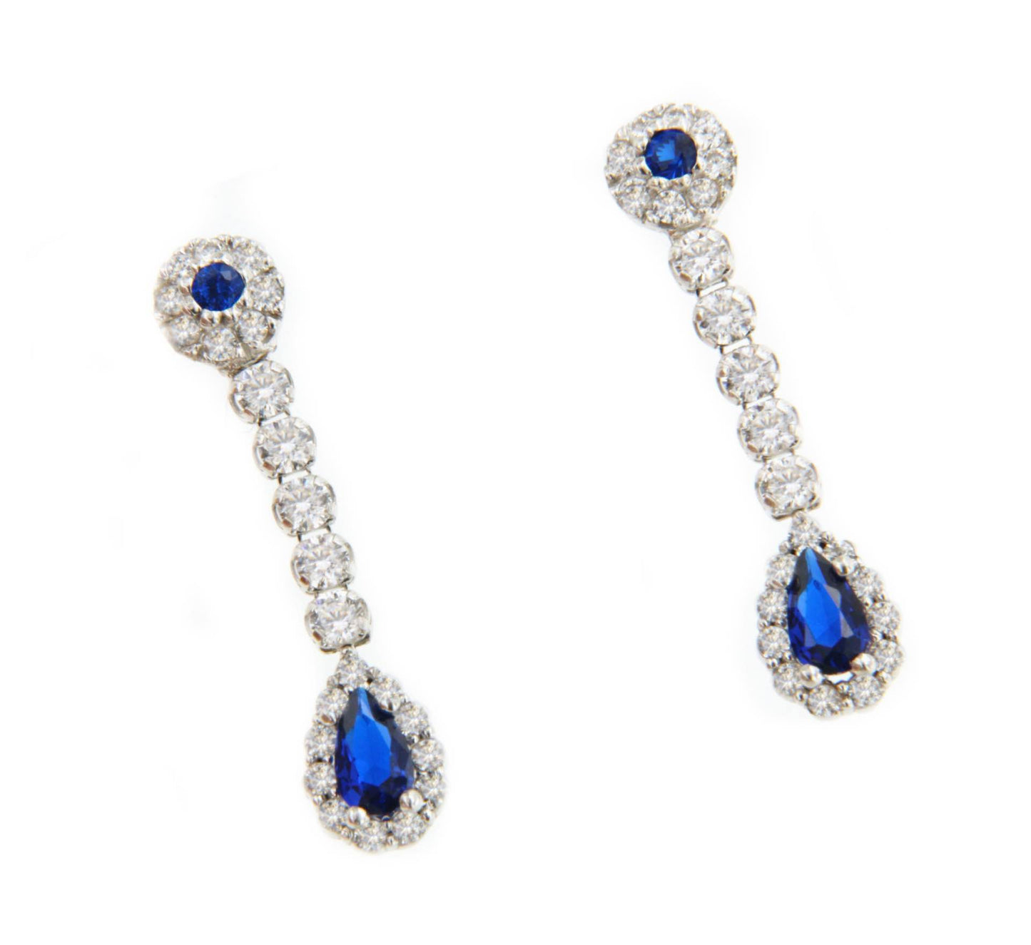 ISTAM earrings in 18-karat white gold with cubic zirconia and sapphire