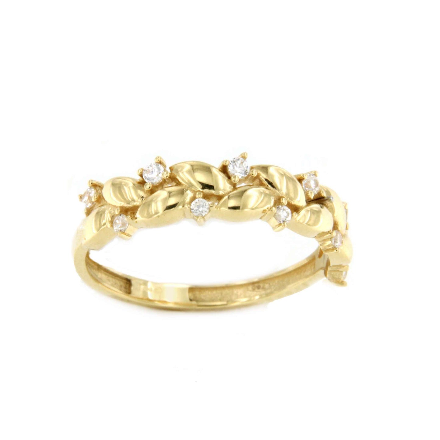 Anillo WALTER de oro amarillo de 18 kilates con circonitas