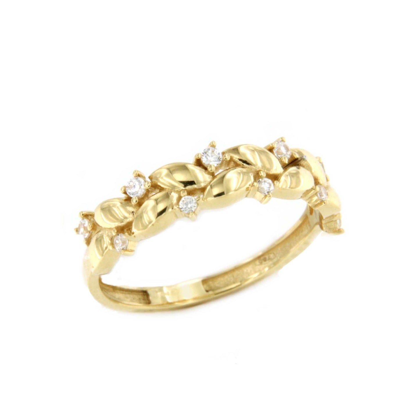 Anillo WALTER de oro amarillo de 18 kilates con circonitas