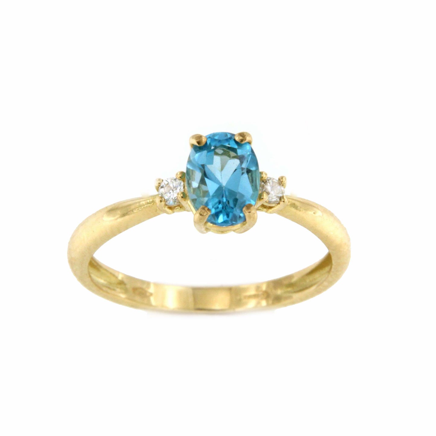 GASTON ring in 18-karat yellow gold with cubic zirconia and semi-precious stone